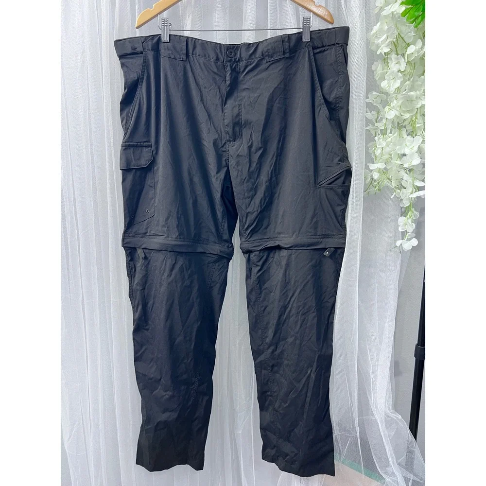 Magellan Outdoors Fish Gear Mens 2XL Black Convertible Zip Off Cargo Pants